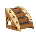 thumbnail image 1 of tredstone Wood Cat Stairs Ladder Multi Step Dog Ramp Toy Soft Support Reaching Favorite Spots Non Slip Sofa wood color 4 floors, 1 of 6