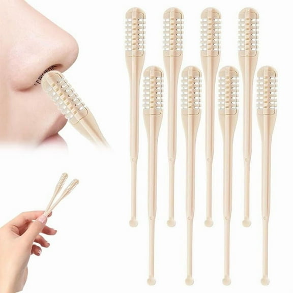 2-in-1 Manual Nose Hair Trimmer with Ear Picker Double-Sided 360° Rotating Nasal Hair Cutter, Portable Nostril Hair Removal Tool for Men & Women