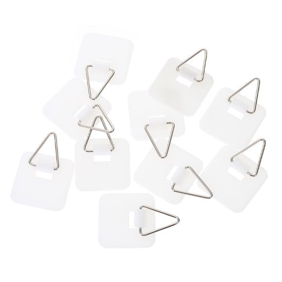 OFFIGAM 25Pcs White Wall Plate Hangers Adhesive Invisible Holders for Vertical Plate Display