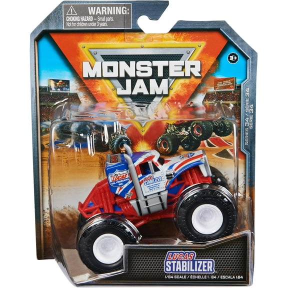 Monster Jam, Official Stabilizer Monster Truck, Die-Cast Vehicle - 1:64 Scale - Toy Vehicles Collectible for Fans, Gift for Kids Ages 3 