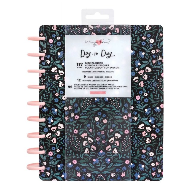 Planificador Agenda Maggie Holmes | Disc Planner English Gar Portada Negro Floreado Maggie Holmes Disc Planner Greenhouse 7.5 X 9.5