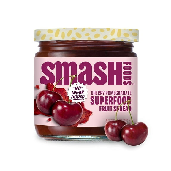 Smash Foods Chia Jam Cherry Pomegranate 8 oz (Pack of 6)