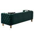 thumbnail image 4 of 84.25 Inch Oversized Velvet Sofa for Living Room,Long Upholstered Velvet Sofa Couch with High Armrest and Metal Legs Decor Furniture,3-Seater Loveseat for Bedroom, Office,Green, 4 of 9