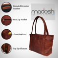 thumbnail image 5 of Madosh Vintage Womens Shoulder Handbag Genuine Leather Brown Tote Everyday Purse With Clutch, 5 of 8