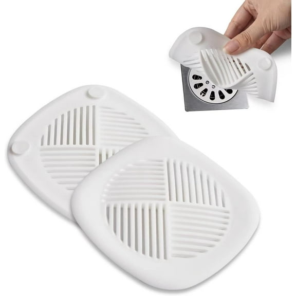Hair Catcher Shower Drain Cover Durable Silicone 5.5 Inches Drain Plug Drain Protector Hair Stopper for Kitchen Bathtub Bathroom Accessories and Laundry White 2 Pack