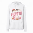 thumbnail image 4 of Towmus She Is A Fighter Sweat Shirts for Womens Oversized Tops Cute Fall Clothes Casual Sweatshirts Letter Flower Print Hooded Pullover with Pocket, 4 of 4