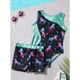thumbnail image 4 of Sholeno Girls Gymnastics Leotards Matching Shorts Set 2 Piece Dance Tumbling Bodysuits Activewear Dark Night 4, 4 of 7