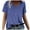 Blue, variant on fatyb Women's V Neck T Shirts Short Sleeve Casual Loose Tshirts Solid Color Summer Tee Blouses for Women