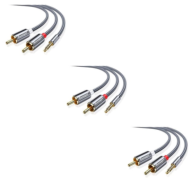 Seitruly RCA Cable de Audio Jack 3,5 a 2 RCA Cable 3,5mm Jack a 2RCA Splitter Cable para TV PC amplificadores DVD Cable de altavoz Type7 NO7