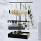 thumbnail image 2 of Organizador de Joyería, Estante Alto de Almacenamiento de Collares de 3 Niveles, Con Bandeja para Joyería, Soporte de Arbol Joyas, Para Guardar y Exhibir Anillos, Collares, Aretes, Pulseras, Negro, 2 of 7