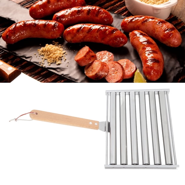 Grilla De Soporte De Salchichas, Estante De Acero Inoxidable Barbq Roller Para Perros Calientes Para La Parrilla Hot Dog Maker, Para Acampar Picnic Barbaco