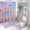 AA-1, variant on Rainbow Unicorn with Flowers Shower Curtain Bathroom Sets Toilet Lid Rug, Bath Mat And Contour Mat, Shower Curtain 4Pcs