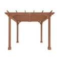 thumbnail image 3 of VEIKOUS 10 x 10ft Cedar Wood Pergola W/ Sturdy Slatted Roof and  Ground Stakes for Patio, Garden & Deck, 3 of 16