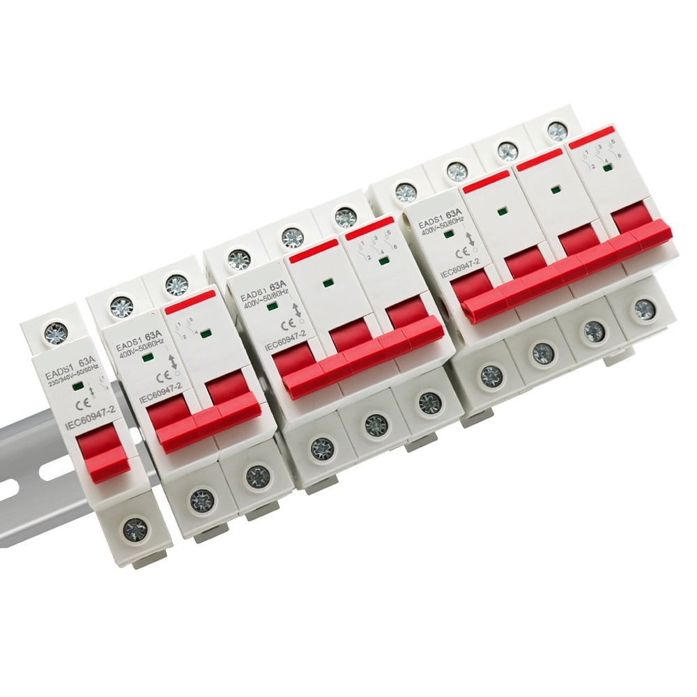 1PCS Din Rail 1P 2P 3P 4P 40A 63A 100A 125A Knife Main Switch Isolating Switch for Home Industrial Use Circuit Breaker AC 230V 400V