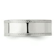 thumbnail image 4 of 925 Sterling Silver 7mm Rope Edge Size 12 Wedding Band Ring Classic Flat Milgrain, 4 of 9