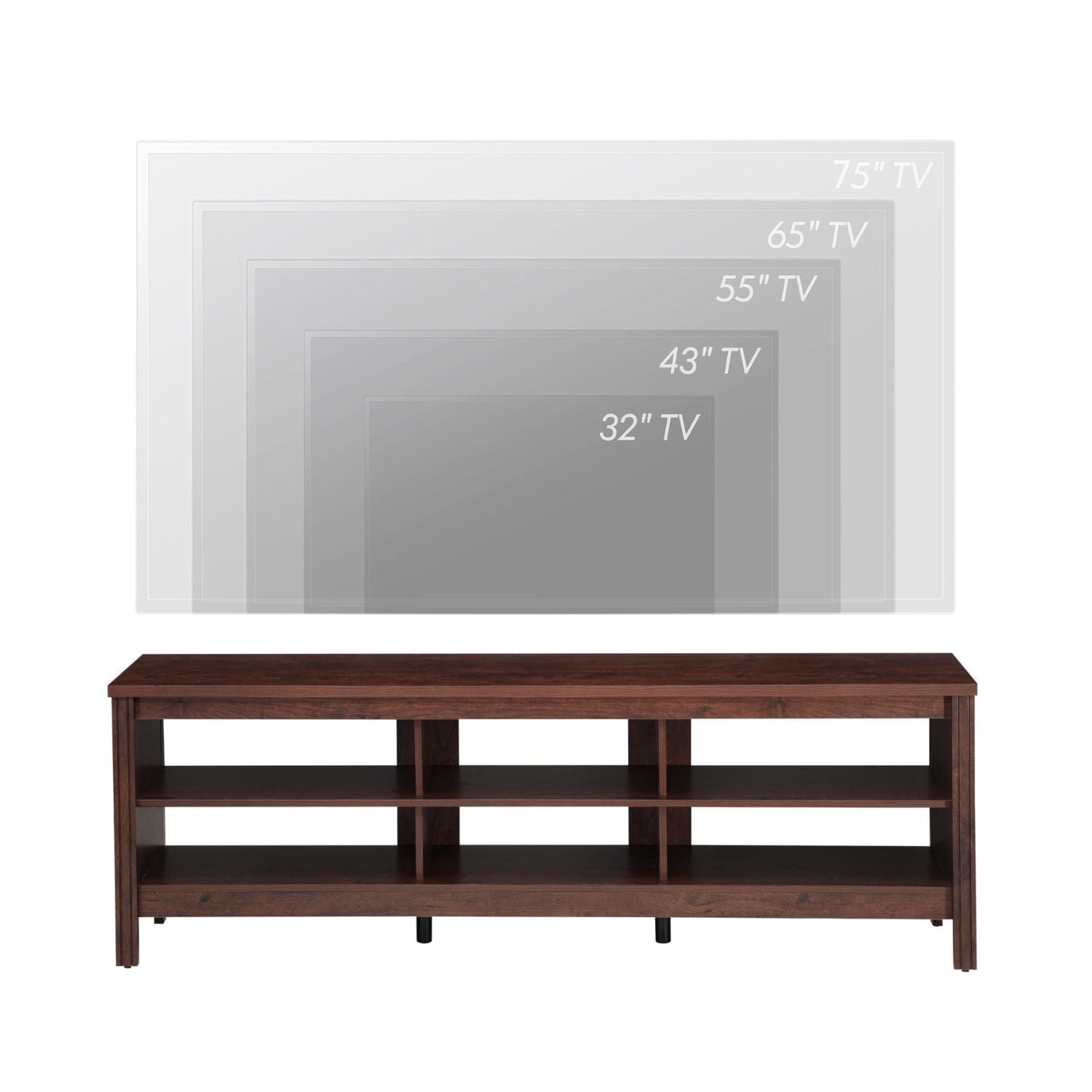 WAMPAT Farmhouse TV Stand for TVs Up to 75 inch, Brown Entertainment Center TV Console Table with 16 Color LED Lights for Living Room & Bedroom