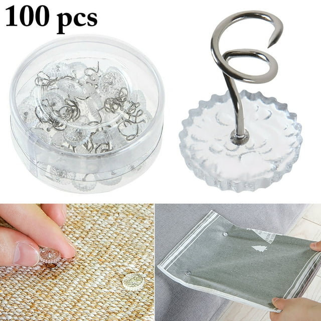 Coofit Goupille Torsadée Antidérapante Têtes Transparentes Goupille de Rembourrage pour Jupe de Lit Housse
