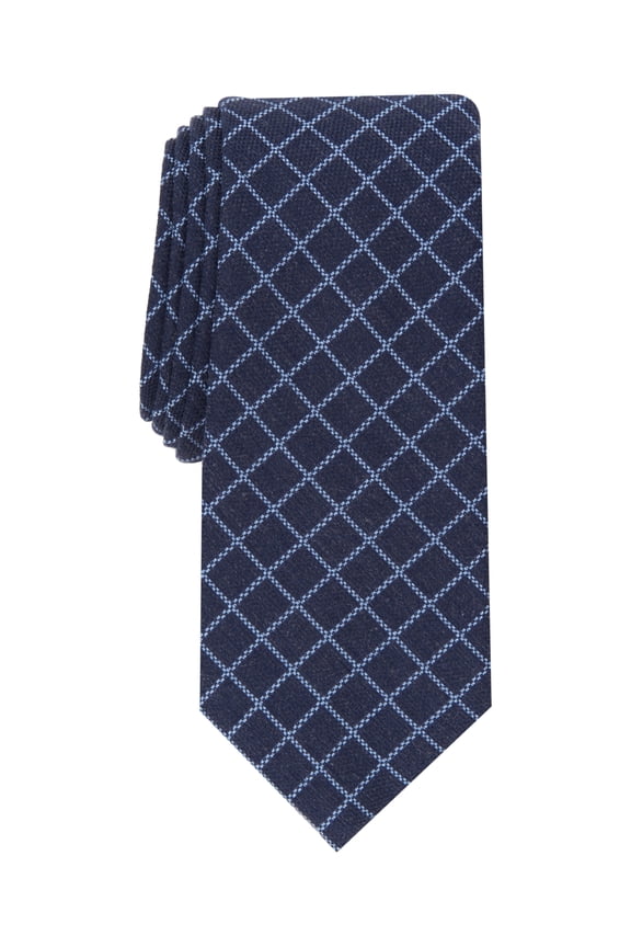 NAVY Men's Mair Grid Silk Blend Slim Tie, O/S