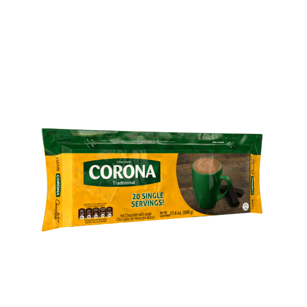 Chocotera Haceb Corona 20.3 oz + 3 Traditional Chocolate Resealable Bars 17.6 oz