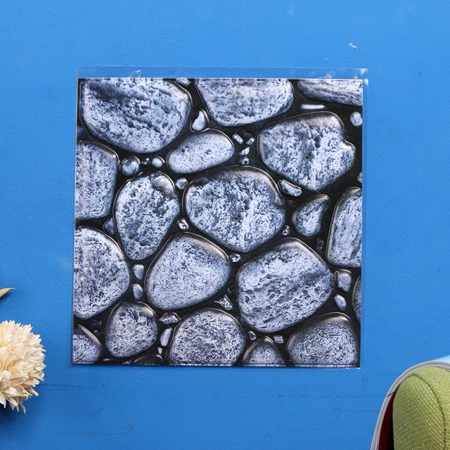 Adhesivo de pared con diseño de ladrillo 3D, decoración de calcomanía autoadhesiva de PVC (piedra negra) Tmvgtek Para estrenar