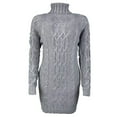 thumbnail image 4 of Sweater for Women Cable Knitted Long Sleeve Turtleneck Knitted Mini Dress Casual Slim Trendy Outfits, 4 of 8