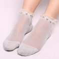 thumbnail image 2 of CYSFASHION Lace Ankle Socks for Women Fall Fashion Must Haves Breathable Toe Seamed Women's Socks Silver, 2 of 7