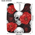 thumbnail image 4 of GZHJMY Skull Red Poppy Flower Floral Bath Mat for Bathroom Rugs Rectangle Carpet for Shower, Fluffy Absorbent & Machine Washable, 16x24 Inch Carpet Runner, 4 of 5