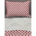 thumbnail image 3 of Geometric Comforter & Sham Bedding Set, Rhombus in Pink Tones Abstract Pattern with Vertical Alignment Modern, 3 pcs Duvet Set Microfiber Filling Quilt, 5 Sizes, Pale Pink and Burgundy, by Ambesonne, 3 of 4