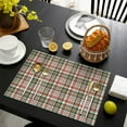 thumbnail image 4 of Set of 4 French Country Plaid Placemats Machine Washable Durable Linen Table Mats Heat Resistant Wrinkle Free Provincial Checkered Place Mats for Dining Table, 4 of 6
