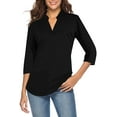 thumbnail image 6 of CEASIKERY Women's Blouse;3/4 Sleeve Tops;V Neck Casual Tunic;Loose Shirt, 6 of 13