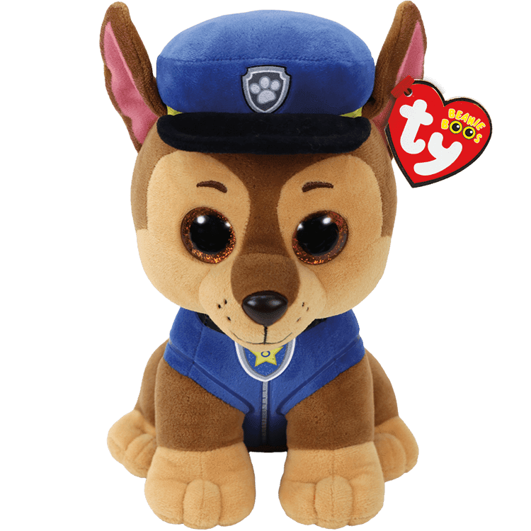 Ty Beanie Boos - Chase the German shepherd  – Medium (10")  – Paw Patrol  - Stuffed Animal