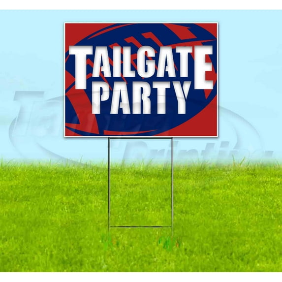 Tailgate Party Giants (18" x 24") Yard Sign, Includes Metal Step Stake