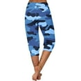 thumbnail image 3 of Capri Sweatpants for Women Summer Casual Outdoor Pull-Up Camo Print Joggers Trousers with Pocket Wide Leg Workout Pants, Multicolor, XXL, 3 of 6