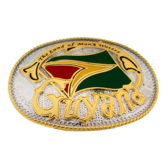 Guyana Georgetown Guyananian Flag Caribbean Belt Buckle Nation Collectible Gift