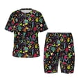 thumbnail image 1 of Balery Colorful Geometric Figures Conjunto de Pijama Infantil de Manga Corta con Estampado – Ropa de Dormir de Algodón Suave-3X-Large, 1 of 6
