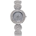 thumbnail image 1 of Mantianxing Reloj de cuarzo para mujer con correa de acero de aleación con diamantes de imitación (plateado), 1 of 4