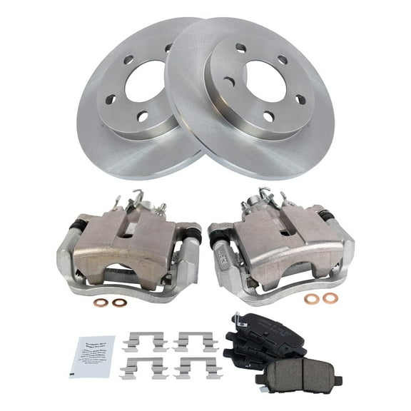 TRQ Rear Brake Calipers Ceramic Pads & Rotors Fits Select 2004 Pontiac Grand Prix