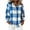 Blue #A, variant on AKOEE Button Up Plaid Shirts Women Linen Blend Long Sleeve Collared Blouses Dressy Casual Fall Spring Tops, Red L