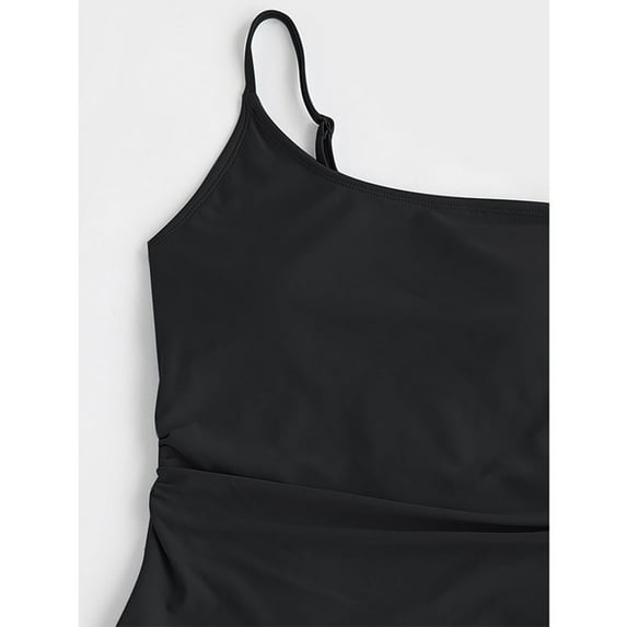 Vedolay Girl Swimsuits Girl's Halter Swimsuits Hawaiian Flounce Cutout One Piece Bathing Suits,Black 8-10 Years