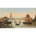 thumbnail image 2 of Karl Kaufmann 14x10 Black Ornate Wood Framed Double Matted Museum Art Print Titled: Scene of Florence, 2 of 5