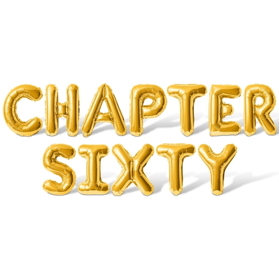 Letter Balloons - CHAPTER SIXTY 16" Inch Alphabet Letters Foil Mylar Balloon 60th Birthday Party Banner (Gold)