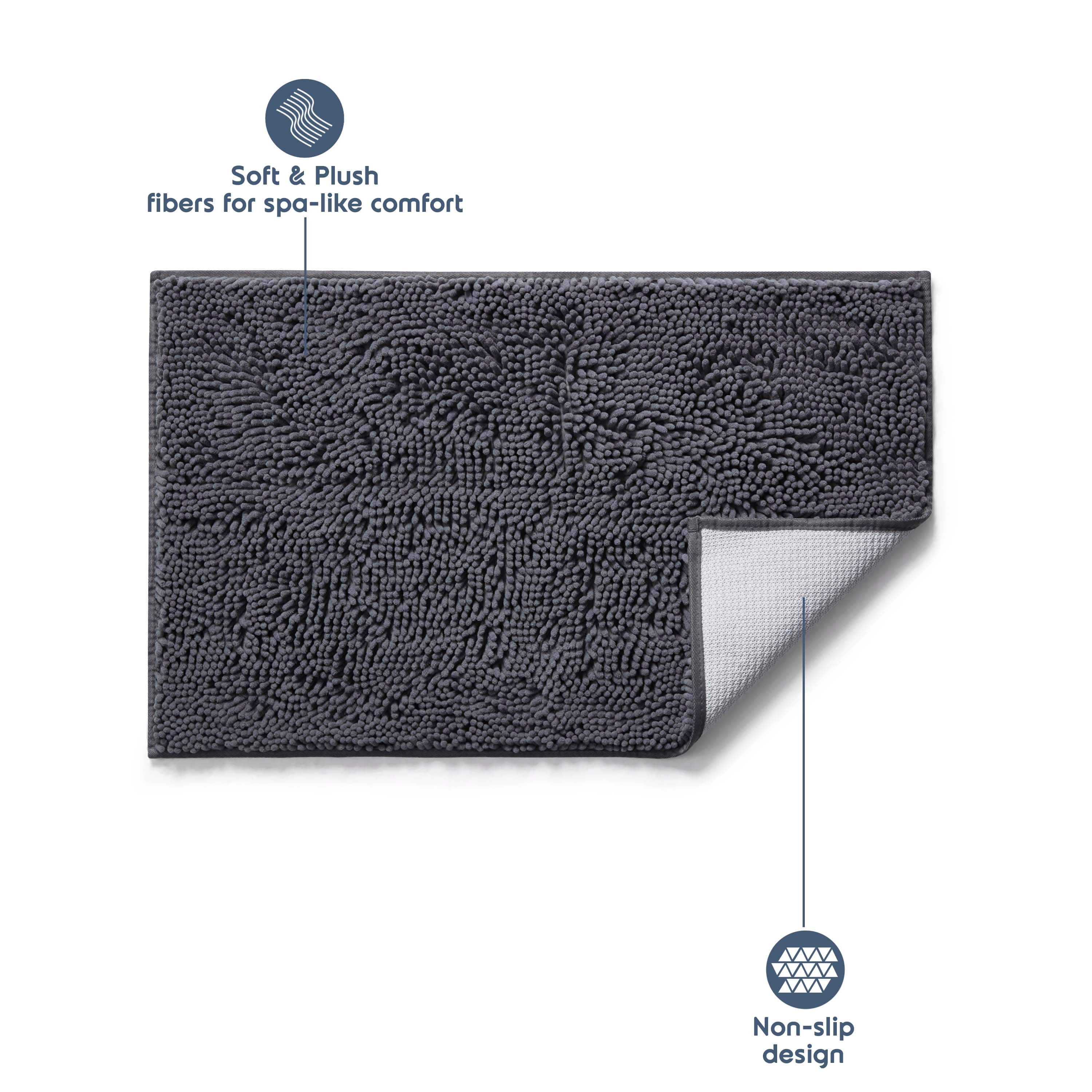LammaLoe Bath Rug, Chenille Bathroom Rug, Absorbant Bath Mat for Bathroom Decor, Shower Mat 20x32