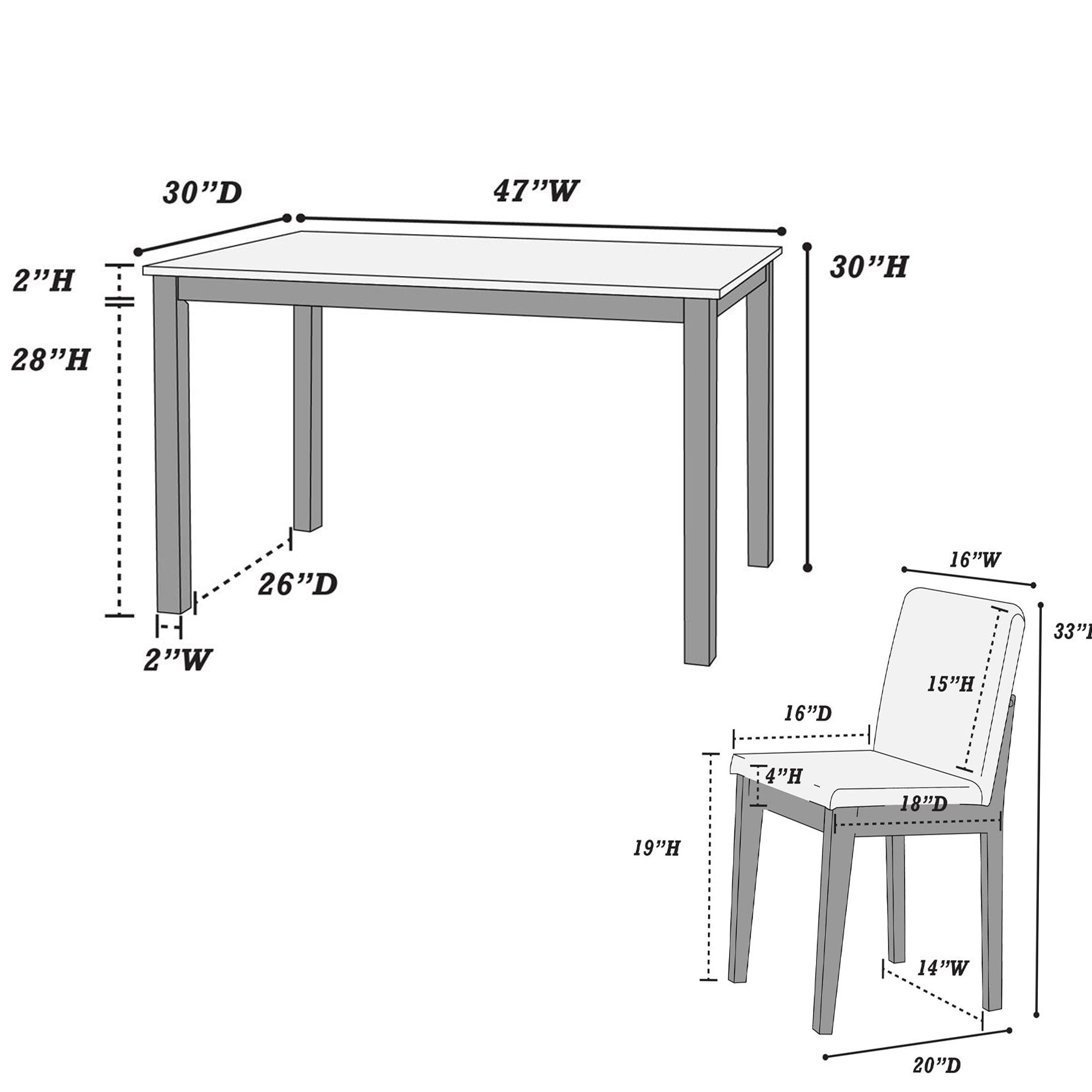 Aukfa Dining Table Set for 4, Kitchen Table & Chairs for Small Space Apartment, Gray