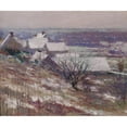 thumbnail image 2 of Theodore Robinson 14x12 Black Ornate Wood Framed Double Matted Museum Art Print Titled: Winter Landscape (1889), 2 of 5