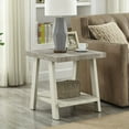 thumbnail image 2 of Athens Contemporary Two-Tone Wood Shelf End Table in Weathered Gray and Beige, 2 of 4