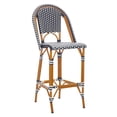 thumbnail image 4 of SAFAVIEH California Outdoor Patio Bar Stool, Navy/White, 4 of 12
