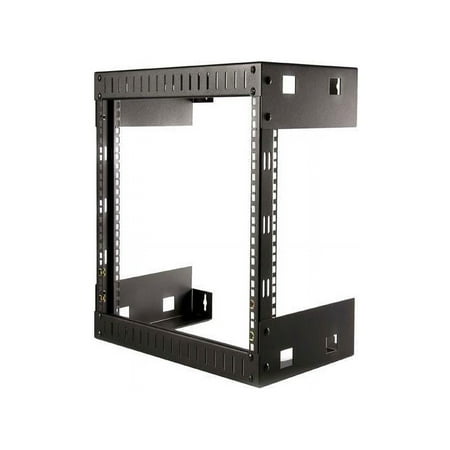 UPC: 0065030834148 | StarTech.com 8U 19  Wall Mount Network Rack  12  Deep 2 Post Open Frame Server Room Rack for Data/AV/IT/Computer Equipment/Patch Panel with Cage Nuts & Screws 135lb Weight Capacity  Black