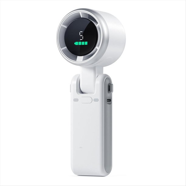 Ventilador Turbo Portátil de Mano, Viento de 5 Velocidades, Funciona con Pilas, Hasta 12 Horas de Trabajo, Ventilador de Mano con Air Turbo Tech