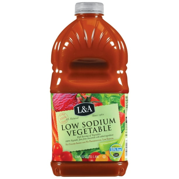 L&A 100 Juice, Low Sodium Vegetable, 64 Fl Oz, 1 Count