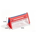 thumbnail image 6 of Large Mesh Pencil Cases 8.3 Inch, Clear Transparent Stationeries Bag for Kidults, High Capacity Class Pencil Bag with Bottom, Red, 6 of 6